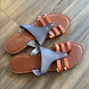 Roxy Tan and blue Sandals
